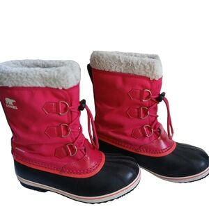 Girls Boots Sorel Yoot Pac Nylon Waterproof Rubber Soles Sherpa C…